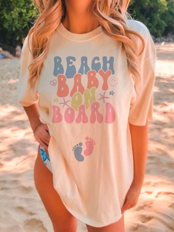 Beach Pregnancy Announcement Shirt, Summer Gender Reveal Tee, Tropical Cruise Vacation Maternity T-shirt, Nautical Baby...
