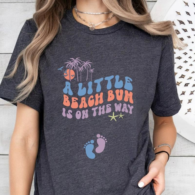 Beach Pregnancy Announcement Shirt, Summer Shirt, Gender Reveal Shirt, Tropical Cruise Vacation, Maternity t-shirt,...