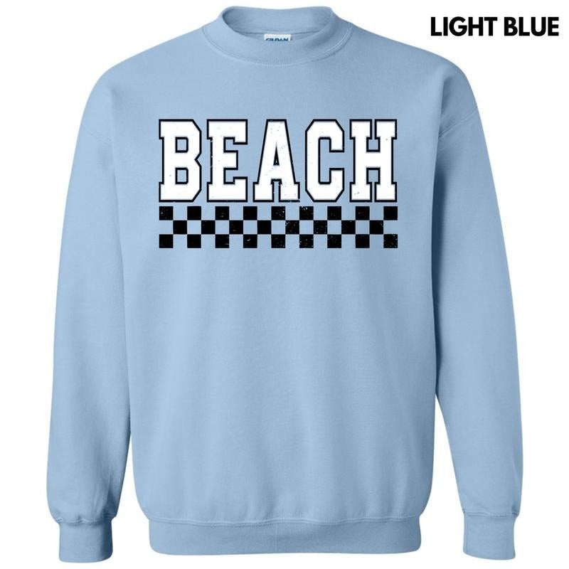 Beach Varsity Checkered Sweatshirt 'NLB' T-Shirts, Hoodie | HypeDripTees.com