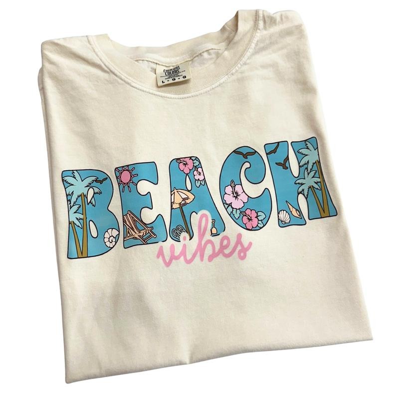 Beach Vibes Comfort Colors T-Shirt Hoodie, Sweatshirt | HypeDripTees.com
