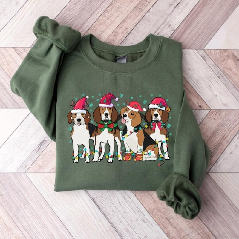 Beagle Christmas Sweater, Christmas Shirt, Beagle Lover Shirt, Dog Christmas Shirt, Holiday Sweater, Beagle Mom Shirt,...