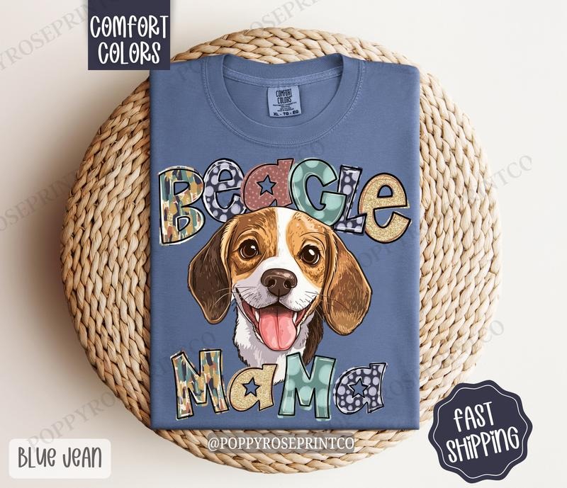 Beagle Mama Comfort Colors, Dog Mom Tee, Cute Mama Women's Tshirt Hoodie, Sweatshirt | HypeDripTees.com