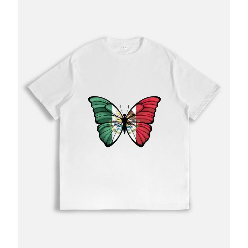 Beautiful and Symbolic T - Shirt: Mexican Flag - Inspired Butterfly style 02 Hoodie, Sweatshirt | HypeDripTees.com