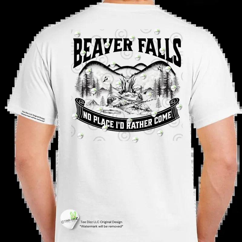 Beaver Falls - Men's funny t-shirt - humorous t-shirt Menswear Tshirt Print Top Crewneck Casual Hoodie, Sweatshirt