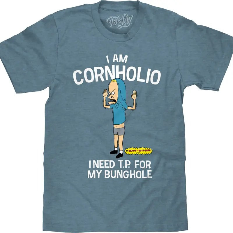 Beavis and Butthead I am Cornolhio Cartoon T-Shirt - Indigo Black Heather Hoodie, Sweatshirt | HypeDripTees.com