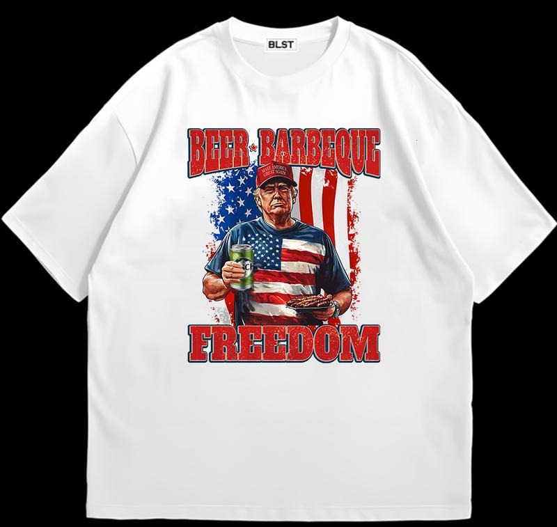 Beer Barbeque Freedom Bussch Lime Shirt 4th Of July T-Shirt Cotton Edgy Streetwear Hoodie, Sweatshirt | HypeDripTees.com