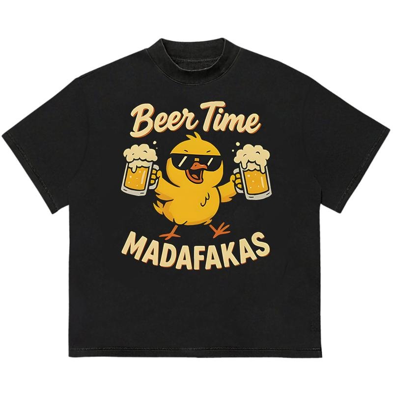Beer Time MADAFAKAS T-Shirt Unisex Streetwear Style Cotton Perfect Gift for Fans Hoodie, Sweatshirt | HypeDripTees.com