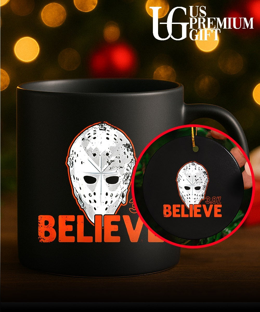 Believe 3.8 percent Bernie Parent mask Philadelphia Flyers hockey shirt