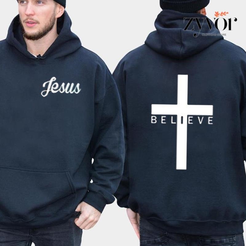 Believe Jesus Hoodie Casual Street Style Fleece Pullover Hooded Sweatshirt Tops Trendy for Women for Men, Perfect Gift...