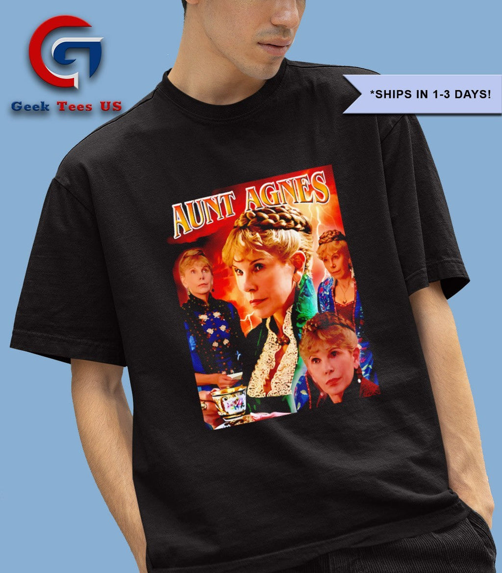 Ben Ahlers wearing Annoyed Aunt Agnes Heads Have Rolled For Less shirt