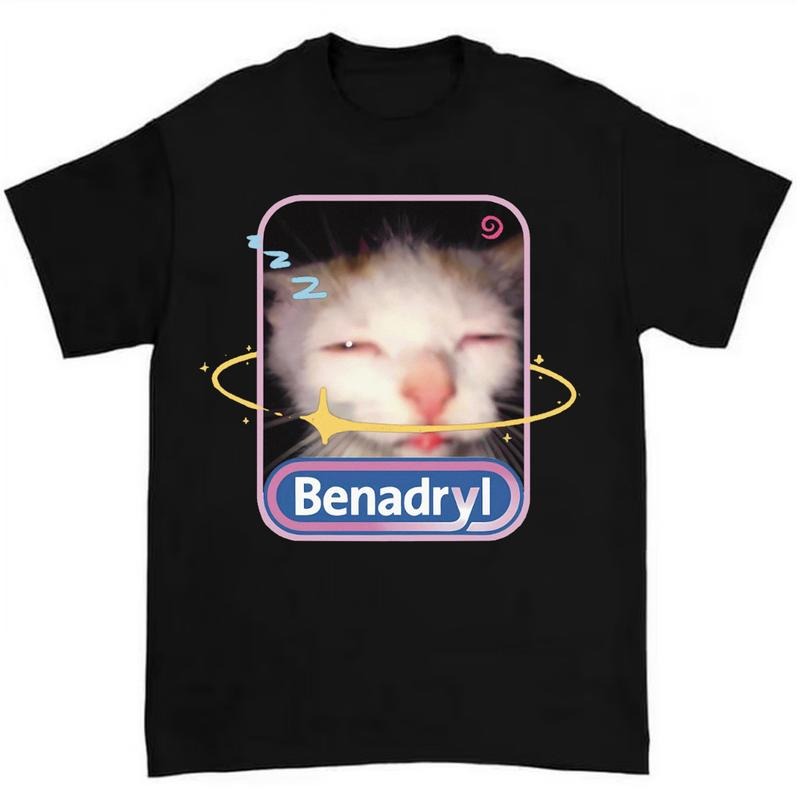 Benadryl Cat T-Shirt Highlighting Hilarious and Adorable Meme Artwork Hoodie, Sweatshirt | HypeDripTees.com