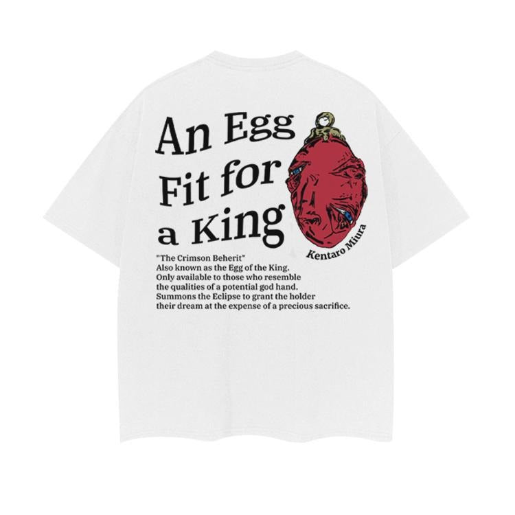 Berserk "An Egg Fit for a King" Heavyweight Vintage Tee 100% Cotton OVERSIZED Anime T-shirt Menswear Top vintage t-shirts...