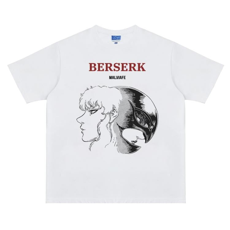 Berserk "Griffith Duality" Vintage Oversized Tee Anime T-shirt 100% Cotton Original Design Men's Top Streetwear Casual...