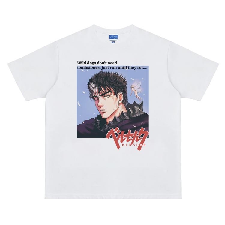 Berserk "Guts' Journey" Vintage Oversized Tee Anime T-shirt 100% Cotton Original Design Men's Top Streetwear Casual...