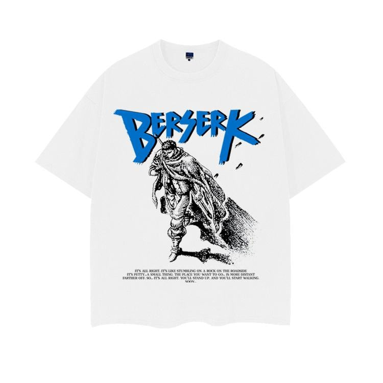 Berserk "Lonely Guts" Heavyweight Vintage Tee 100% Cotton OVERSIZED Anime T-shirt Menswear Top Menswear Top Crew Necks...