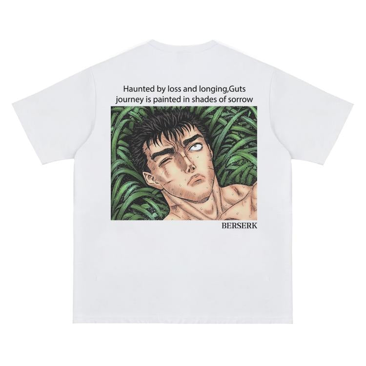 Berserk "Sorrowful Journey" Vintage Oversized Tee Anime T-shirt 100% Cotton Original Design Men's Top Streetwear Casual...