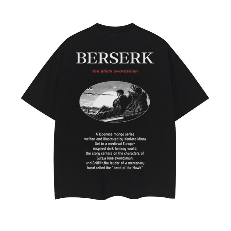 Berserk "The Story" Heavyweight Vintage Tee 100% Cotton OVERSIZED Anime T-shirt Menswear Top crew necks printed shirts...