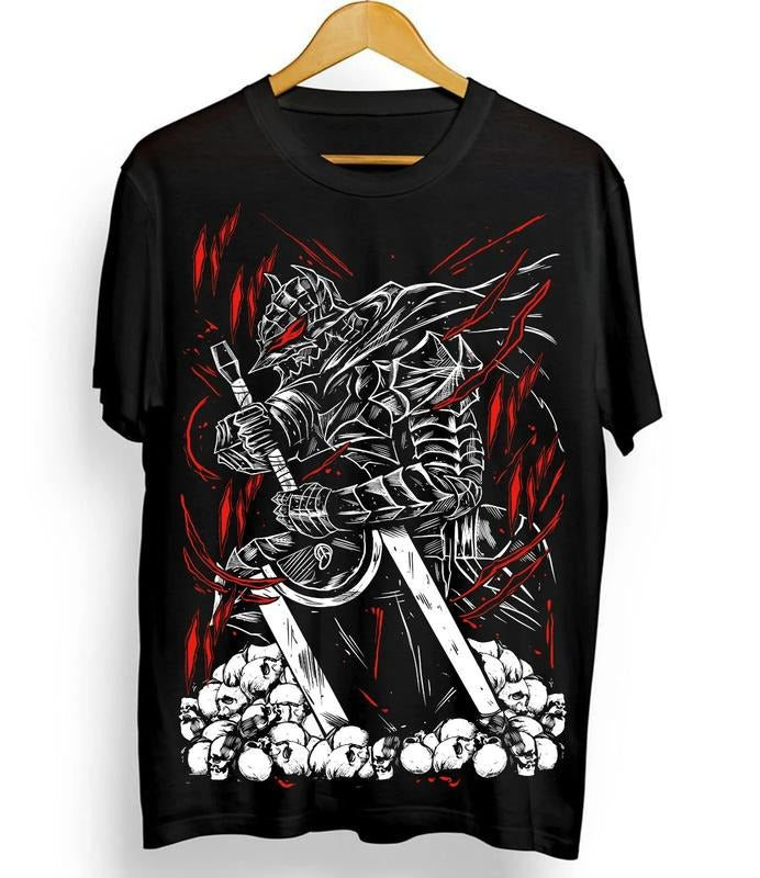 Berserk T-shirt Manga Strip Guts Berserker Armour Anime Black shirt Hoodie, Sweatshirt | HypeDripTees.com