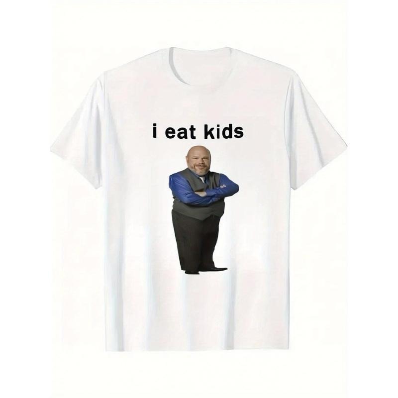 Bertram, I eat children's printed fun men's and women's T-shirts 100% cotton T-shirt short sleeved new black casual loose...