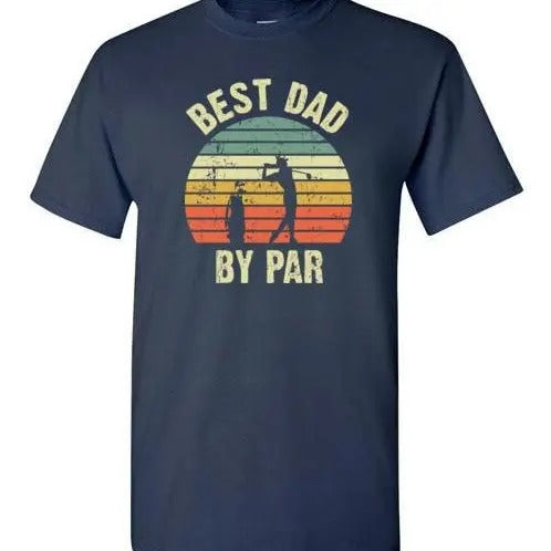 Best Dad By Par Vintage Sunset Golf Shirt For Men Christmas Birthday Father Father's Day Golfing Golfer Gift Idea From...
