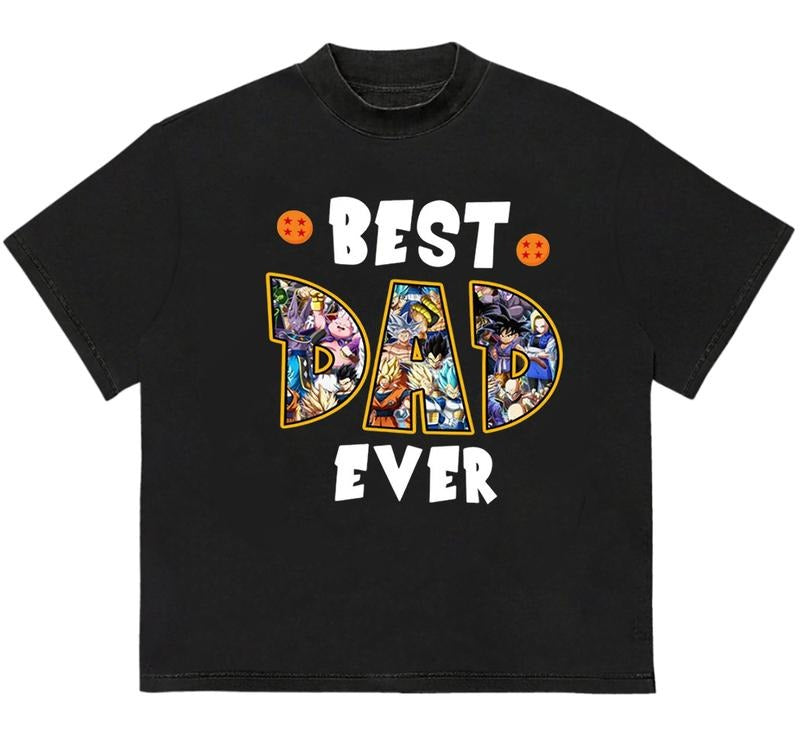 Best Dad Ever Dragonball Z T-Shirt Trendy Graphic T-Shirt with Street Style Hoodie, Sweatshirt | HypeDripTees.com