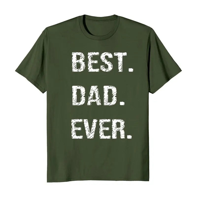 Best Dad Ever Fathers Day T-Shirt - Casual Cotton Crewneck Tee with White Text Design Hoodie, Sweatshirt | HypeDripTees.com