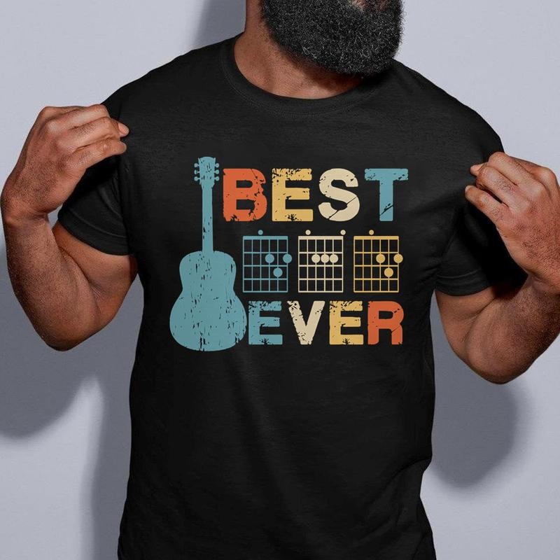 Best Dad Ever Shirt, Gift for Dad Guitarist Shirt, Best Guitar Dad Ever Shirt, Father's Day Gift Tshirt, Music Dad Gift...