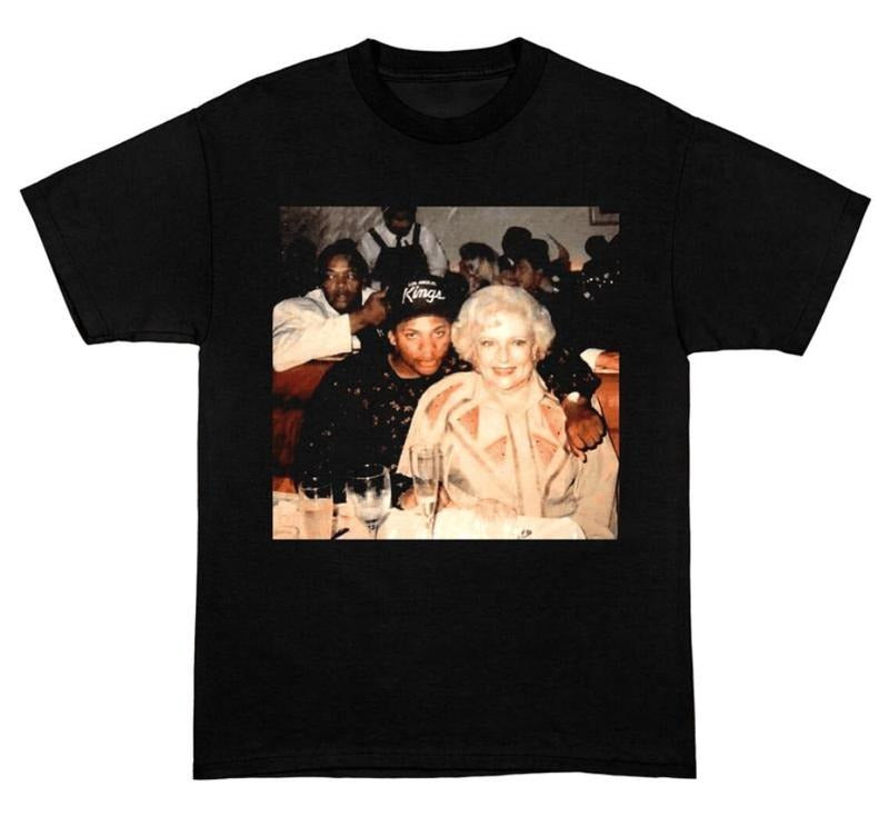 Betty White Eazy E Shirt, Compton Rapper Tee, Betty White Golden Girls T-Shirt, Printed Hip-Hop Graphic Tee, Vintage...