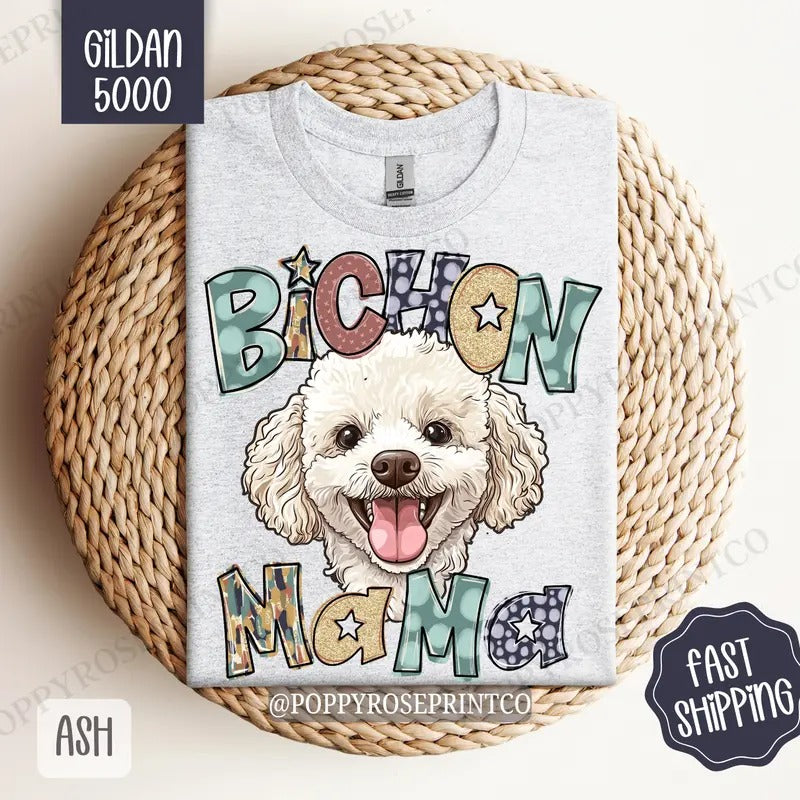 Bichon Mama Shirt Gildan Dog Mom Cute Bichon Frise Mama Plus Sizes T-Shirts, Hoodie, Sweatshirt