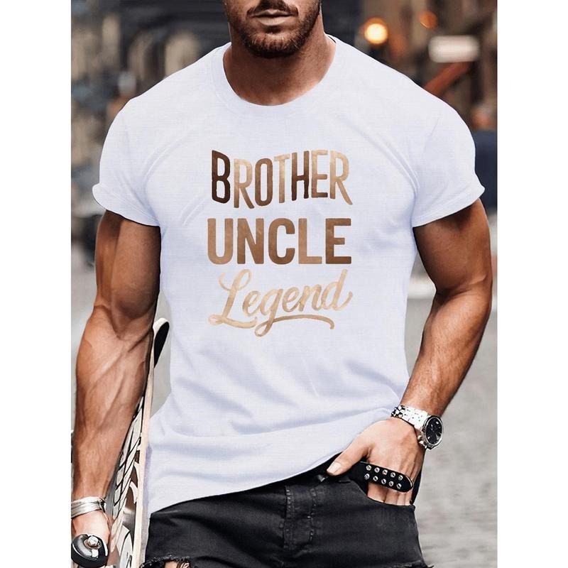 Big & Tall Men's 'Brother, Uncle, Legend' Graphic Tee - Casual Short Sleeve T-Shirt for Summer, Breathable Cotton,...