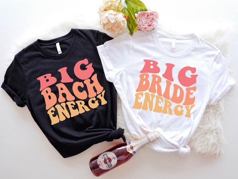 Big Bride Energy Shirt, Big Bach Energy T-Shirt, Retro Bachelorette Tee, Bridesmaid T-shirt, Bride Gift Tee, Wedding...