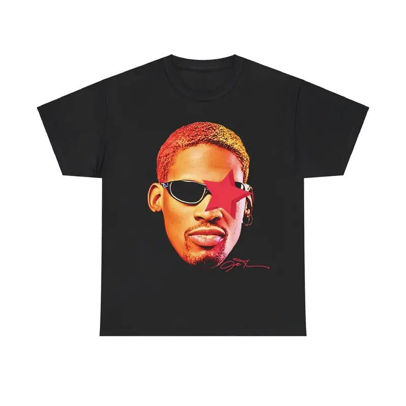 Big FACE Dennis Rodman TEE Print Short Sleeve T-Shirt Hoodie, Sweatshirt | HypeDripTees.com