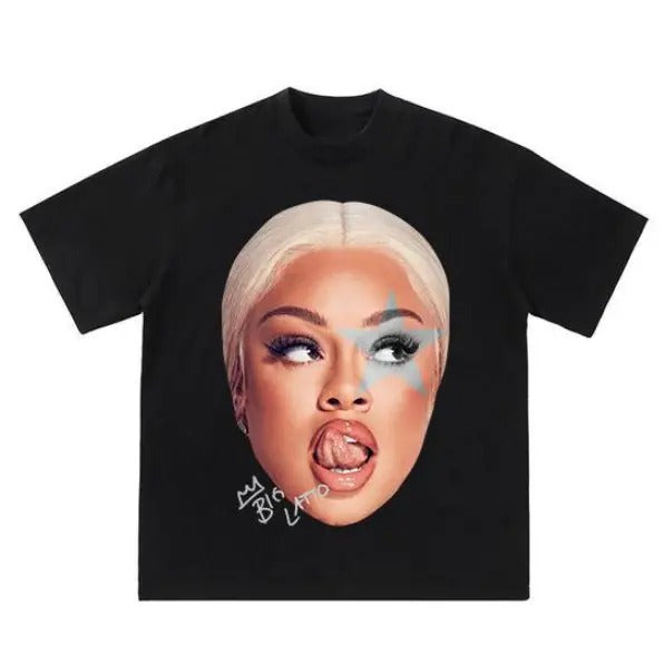 Big Face Lattooo Blue Star Graphic Rap Shirt Hoodie, Sweatshirt | HypeDripTees.com