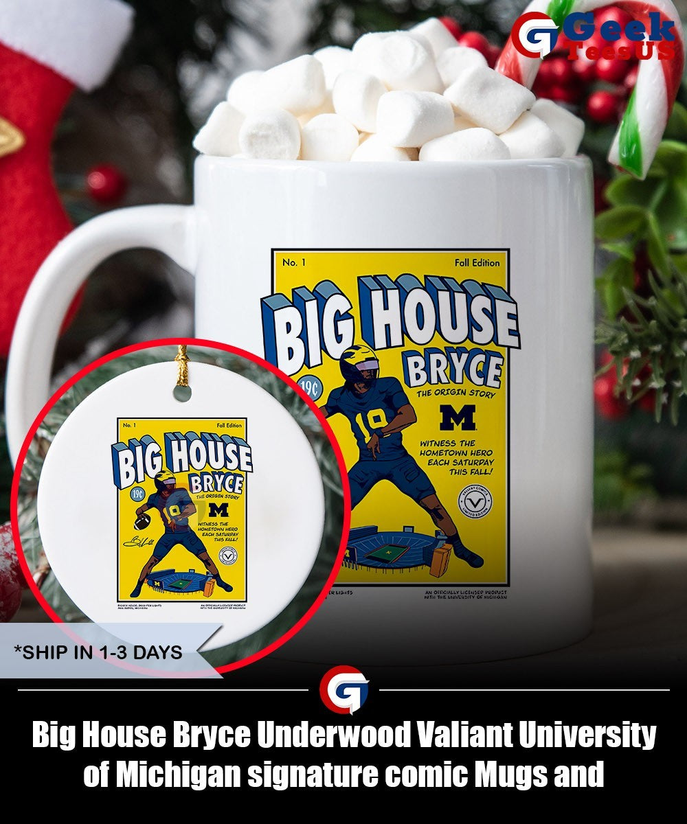 Big House Bryce Underwood Valiant University of Michigan signature comic shirt