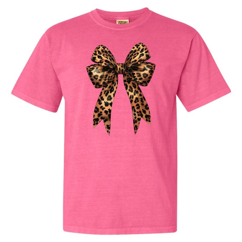 Big Leopard Bow Comfort Colors T-Shirt 'NLB' Hoodie, Sweatshirt | HypeDripTees.com