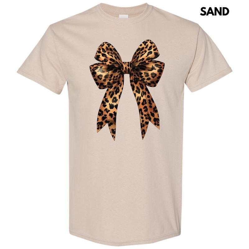 Big Leopard Bow Gildan Short Sleeve T-Shirt 'NLB' Hoodie, Sweatshirt | HypeDripTees.com