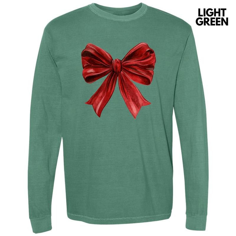 Big Red Ribbon Long Sleeve Comfort Colors T-Shirt 'NLB' Hoodie, Sweatshirt | HypeDripTees.com
