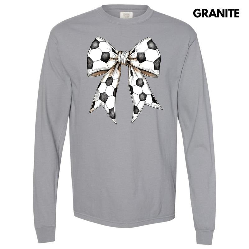 Big Soccer Bow Long Sleeve Comfort Colors T-Shirt 'NLB' Hoodie, Sweatshirt | HypeDripTees.com