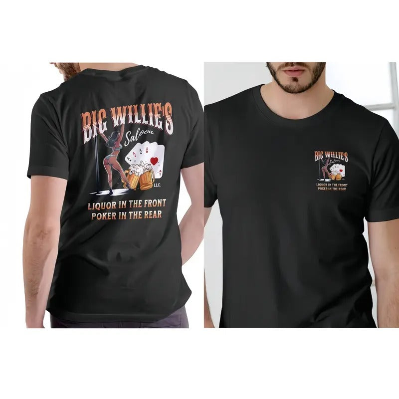 Big Willie's Saloon T-shirt, T-shirt For men Womenswear Sweatshirt Classic Cotton Hoodie | HypeDripTees.com