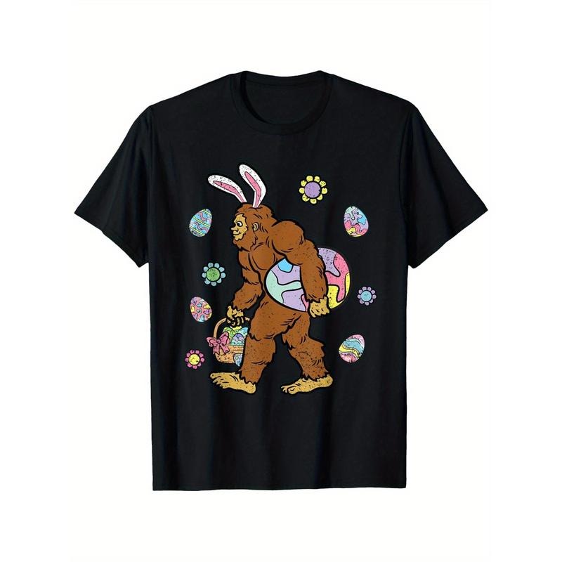 Big-foot Egg Hunting Easter Bunny Ears Spring Men Women T-Shirt, Unisex