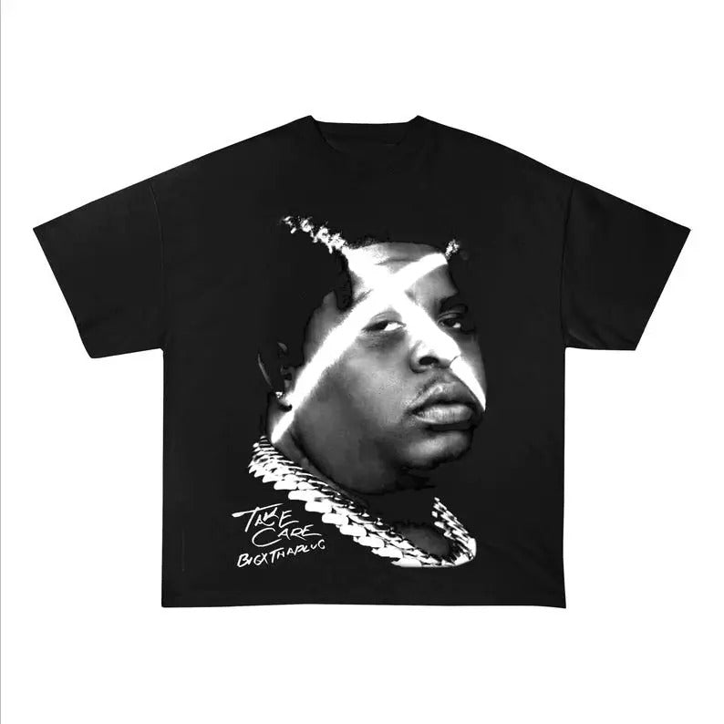 BigXthaPlug Black white T-shirt High Quality  Vintage Hip Hop Music Retro Style 90s Tee Hoodie, Sweatshirt | HypeDripTees.com