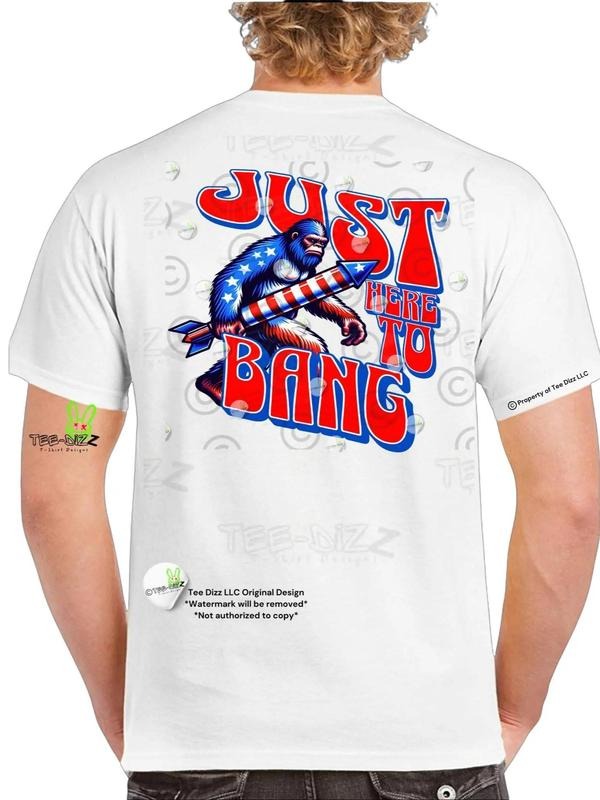 Bigfoot: Just Here to Bang Men's funny Graphic T-shirt Hoodie, Sweatshirt | HypeDripTees.com