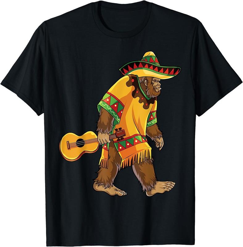 Bigfoot El Squatcho Cinco de Mayo Mexican Poncho Sombrero T-Shirt Hoodie, Sweatshirt | HypeDripTees.com