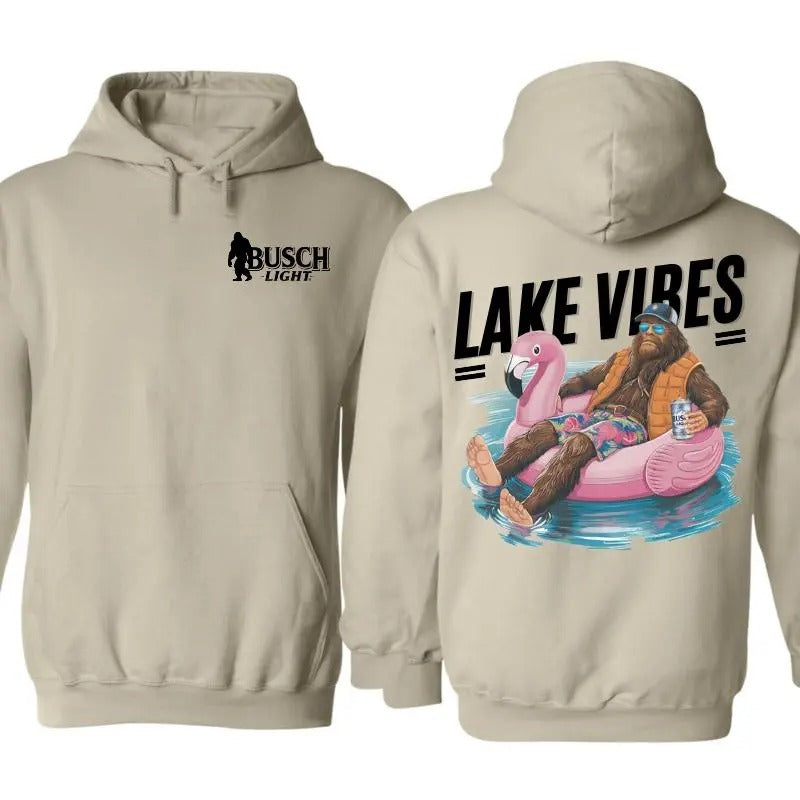 Bigfoot Lake Vibes Hoodies, Outdoors Busch Light Shirt, Lake Life, Busch Beer Lover, Chillin Like Bigfoot, Shirt For...
