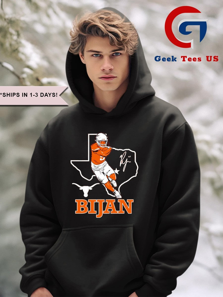 Bijan Robinson Texas Longhorns football State Map signature shirt