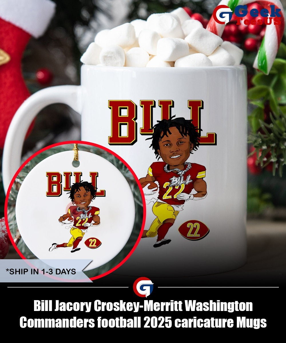 Bill Jacory Croskey-Merritt Washington Commanders football 2025 caricature shirt