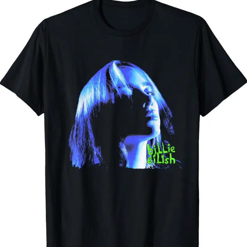 Billieeee EEilish Portrait Tee Cotton Fabric Tshirt Hoodie, Sweatshirt | HypeDripTees.com