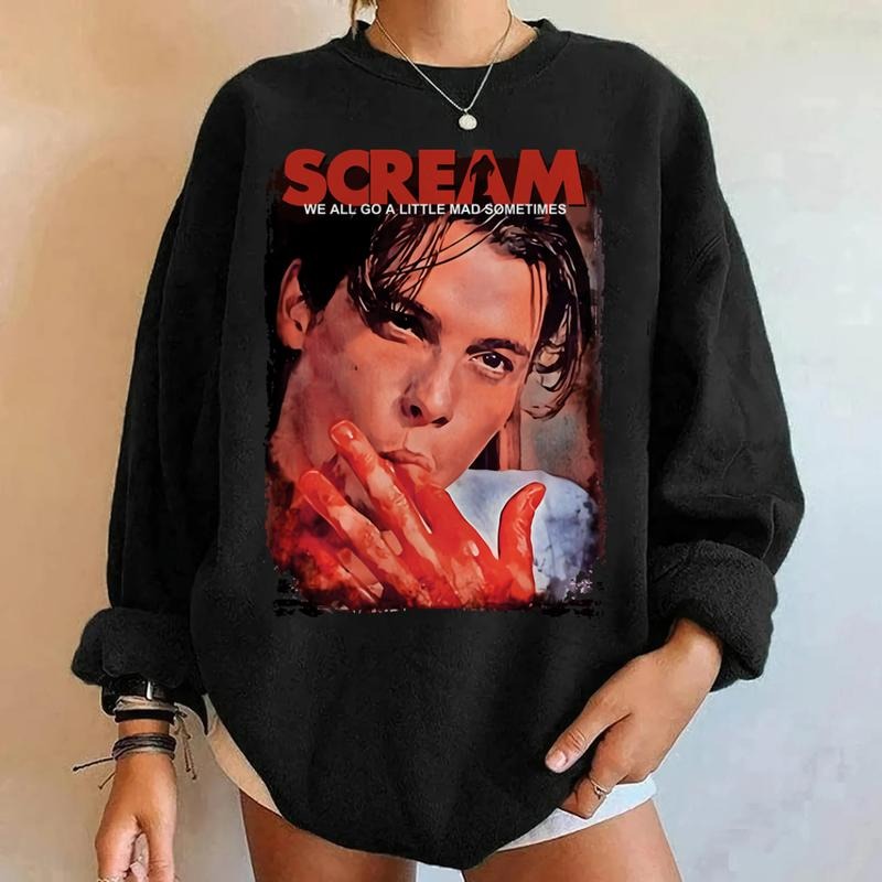 Billy Loomis Scream We All Go A Little Mad Sometimes T-Shirt Crewneck Sweatshirt for Women Hoodie | HypeDripTees.com