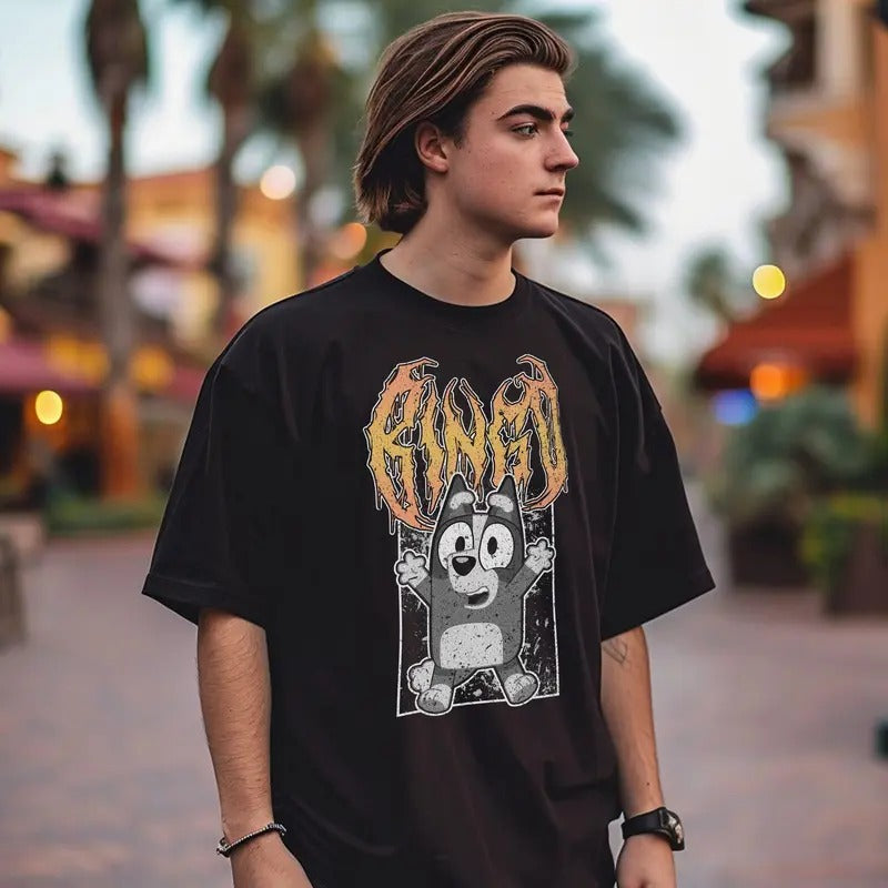 Bingo Metal Shirt Bluey Goth Punk Tee Deathmetal , Cotton, Available up to size 5XL Unisex Heavy Cotton Tee Menswear Top...