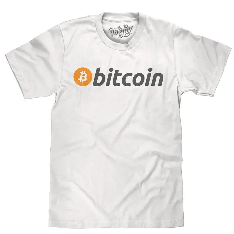 Bitcoin Cryptocurrency Logo T-Shirt - White Hoodie, Sweatshirt | HypeDripTees.com